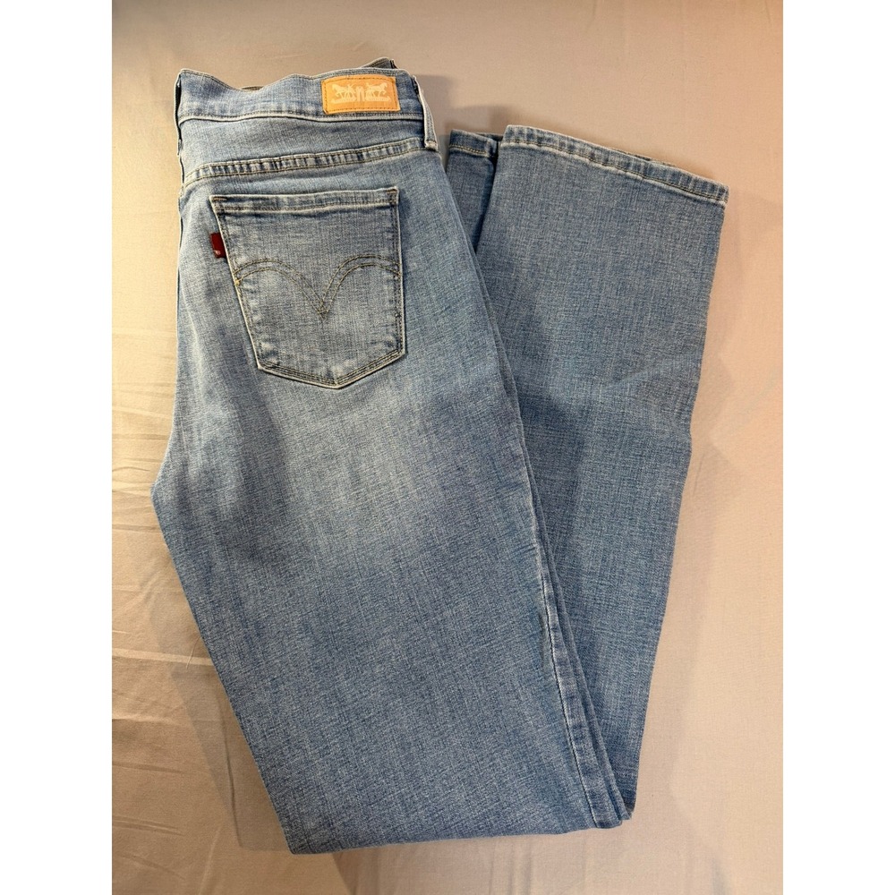 Levis 505 Straight Leg Jeans Womens 10L W30 L34 Blue Denim Medium Wash